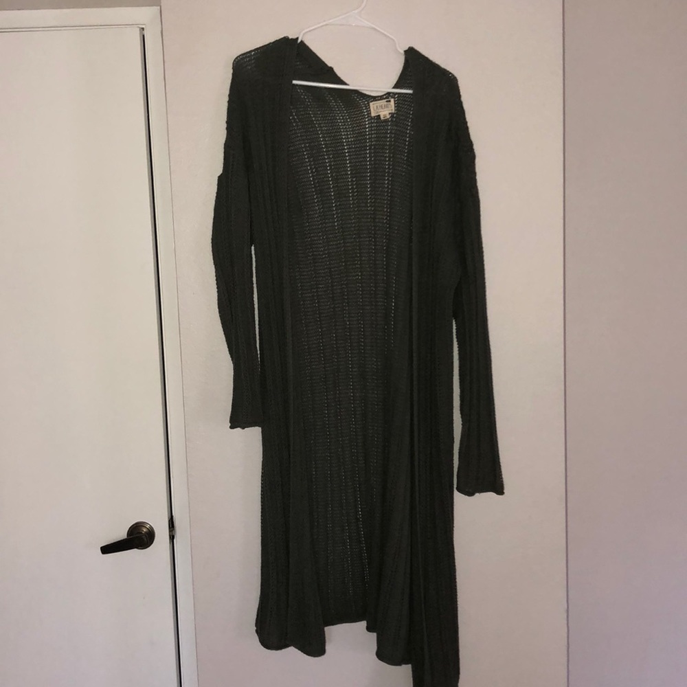 Green long cardigan